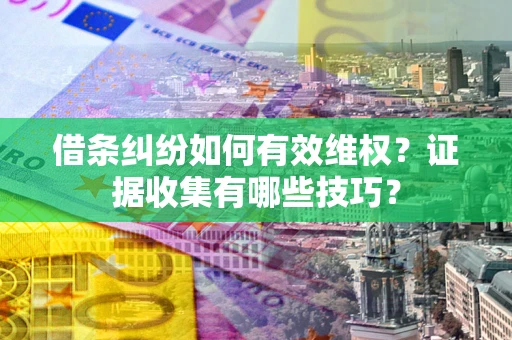 济南借条纠纷如何有效维权？证据收集有哪些技巧？