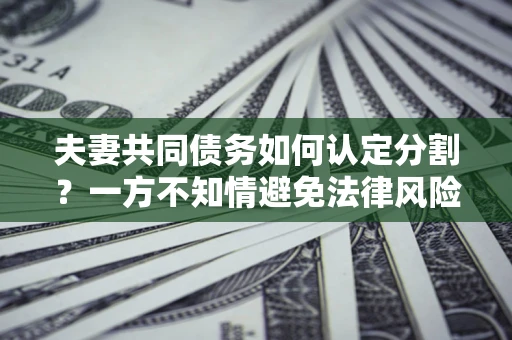 济南夫妻共同债务如何认定分割？一方不知情避免法律风险必看！